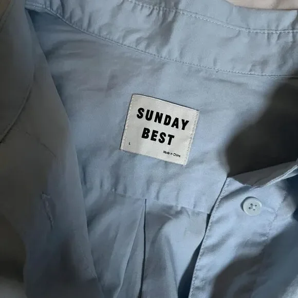 Sunday Best light blue cotton oversized button-up FUTURE shirt from Aritzia - Picture 6 of 9